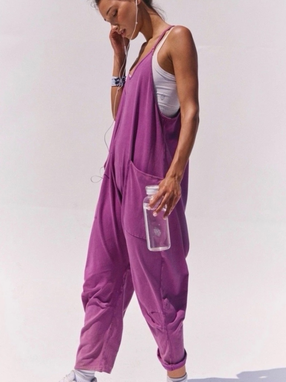 Free People FP Movement Hot Shot Onesie in Deep Mulberry sz M EUC - Picture 3 of 8
